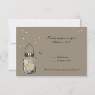 Antwort bitte Mason-Glas & Glühwürmchen Hochzeit