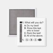 Antwort Blatt Rock The Exam School Testing Encoura Magnet (Vorderseite/Rückseite)