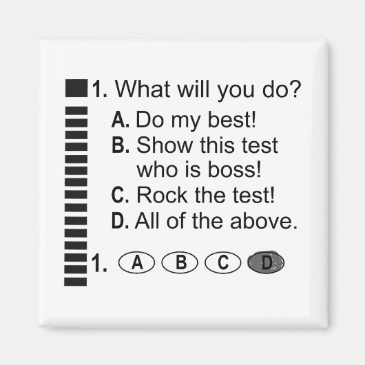 Antwort Blatt Rock The Exam School Testing Encoura Magnet (Vorne)