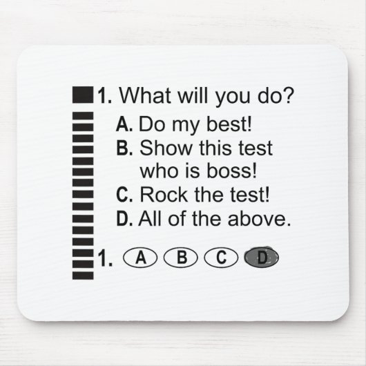 Antwort Blatt Rock The Exam School Testing Encoura Mousepad (Vorne)