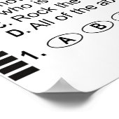 Antwort Blatt Rock The Exam School Testing Encoura Poster (Ecke)