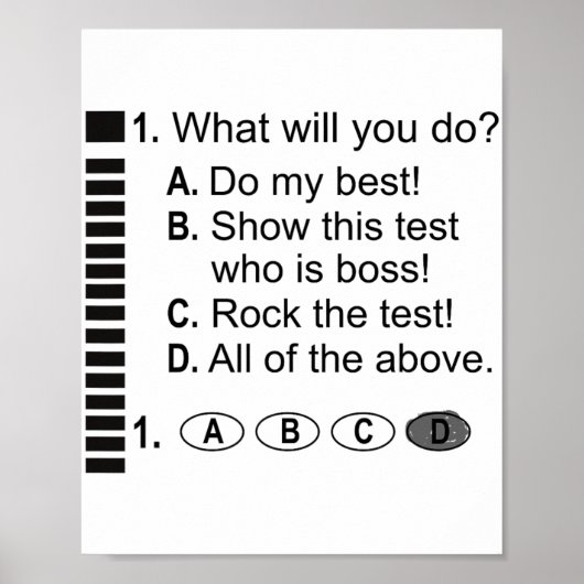 Antwort Blatt Rock The Exam School Testing Encoura Poster (Vorne)