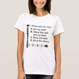 Antwort Blatt Rock The Exam School Testing Encoura T-Shirt