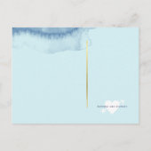 Antwort: Blaue Hochzeit mit Aquarellfarbe rsvp Einladungspostkarte (Rückseite)