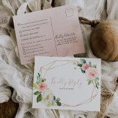 Antwort der geometrischen Blume auf Hochzeitsmenüs Postkarte