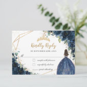 Antwort der Prinzessin Quinceañera von Blue Floral (Stehend Vorderseite)