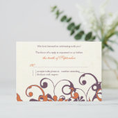 Antwort des Herbstes Lila Orange Floral Wedding RS (Stehend Vorderseite)
