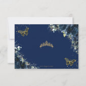 Antwort des Navy Blue Floral Gold Butterfly Quince (Rückseite)