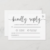 Antwort, Einsteckkarte für Hochzeiten, einfache UA RSVP Karte (Vorne/Hinten)