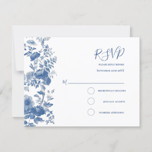 Antwort Elegant Französische Florale Toile Blau Ho