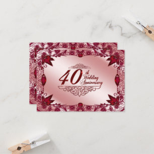 Antwort für den 40. Hochzeitstag Einladung