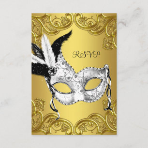 Antwort für Maskenball mit schwarzem und goldenem 