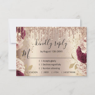 Antwort Hochzeit Glitter Braut Roségold Kranz Trop