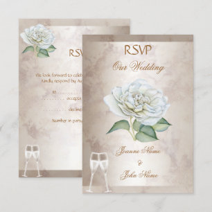 Antwort Hochzeit Marmor Rose Creme Weiß Champagner Einladung
