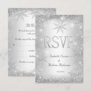 Antwort Hochzeit Silber Winter Wonderland Schneefl