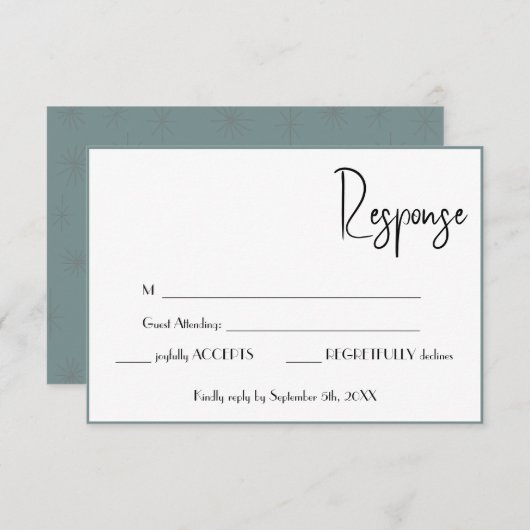 Antwort-Hochzeitkarte RSVP Karte (Vorne/Hinten)