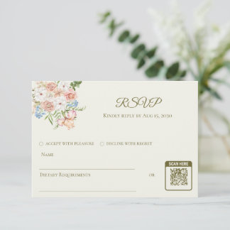 Antwort Hochzeitskarte Buttergelb Garten floral