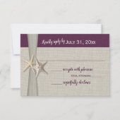 Antwort-Karte für Beach Amore Eggplant RSVP Karte (Vorderseite)