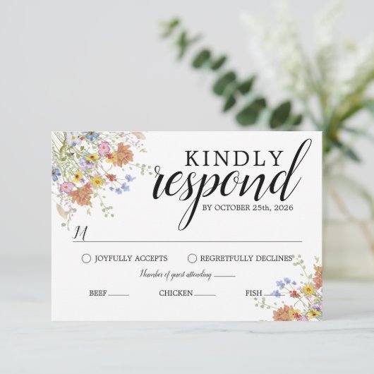 Antwort-Karte für Blut und Bliss RSVP Karte (Stehend Vorderseite)