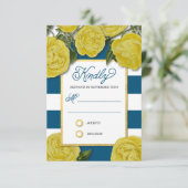 Antwort-Karte für Gelbe Rosen RSVP Karte (Stehend Vorderseite)