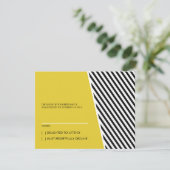 Antwort-Karte für Hochzeiten | Mod Stripes | Gelb RSVP Karte (Stehend Vorderseite)
