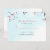 Antwort-Karte für Hochzeiten | Wasserfarbenkirschb RSVP Karte (Vorne/Hinten)