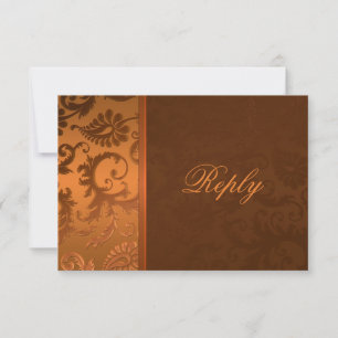 Antwort-Karte für Kupfer und braune Beschädigungen RSVP Karte