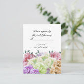 Antwort-Karte für mehrfarbige Peonies RSVP Karte (Stehend Vorderseite)