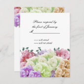 Antwort-Karte für mehrfarbige Peonies RSVP Karte (Vorne/Hinten)