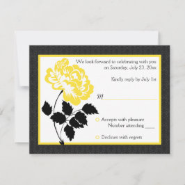 Antwort-Karte für schwarze, weiße und gelbe Pfirsi RSVP Karte