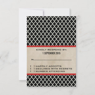 Antwort-Karte mit rotem Chic RSVP Karte