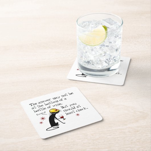 Antwort nicht am untersten feinen Weinangebot Rechteckiger Pappuntersetzer (Vor Ort)