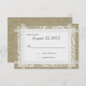 Antwort Rustikaler Burlap- und Spitzenreiter-Lände (Vorne/Hinten)