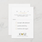 Antwort, uAwg elegant, weiß & klar Hochzeit RSVP Karte (Vorne/Hinten)