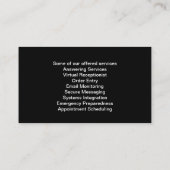 Antwort- und Operatordienste Visitenkarte (Rückseite)