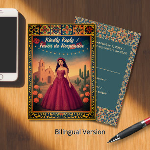Antwort von Quinceañera   Tarjeta de Respuesta