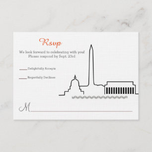 Antwort Washington DC Skyline Hochzeit Einladung