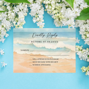 Antwort zur Strandhochzeit RSVP Mitteilungskarte