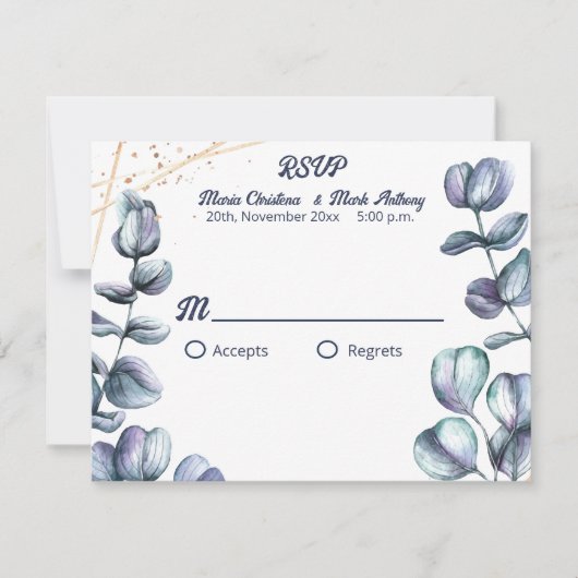 Antwort zur Wildflower Harmony Hochzeit (Vorderseite)