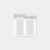 Antwortblatt (Blasen)-Schwarz und Weiß Post-it Klebezettel (Vorderseite)