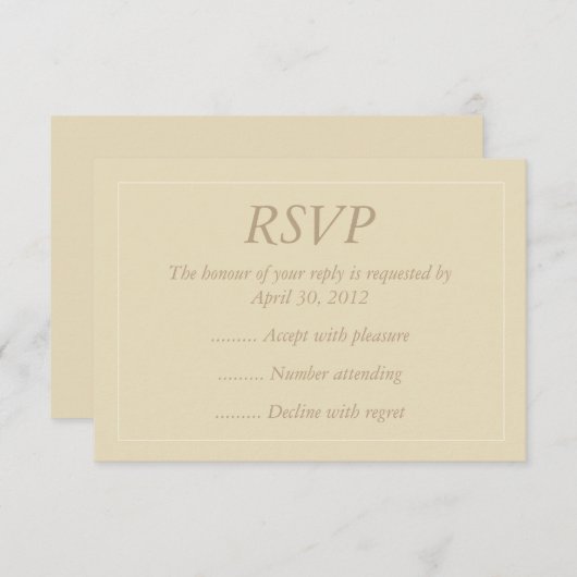 Antworten auf Ereignisse von Beige & Ecru, UAWG od RSVP Karte (Vorne/Hinten)