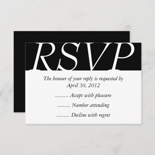 Antworten auf Schwarz-Weiß-Ereignisse, UAWG oder A RSVP Karte (Vorne/Hinten)
