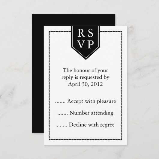 Antworten auf Schwarz-Weiß-Ereignisse, UAWG oder A RSVP Karte (Vorne/Hinten)