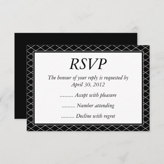 Antworten auf Schwarz-Weiß-Ereignisse, UAWG oder A RSVP Karte (Vorne/Hinten)