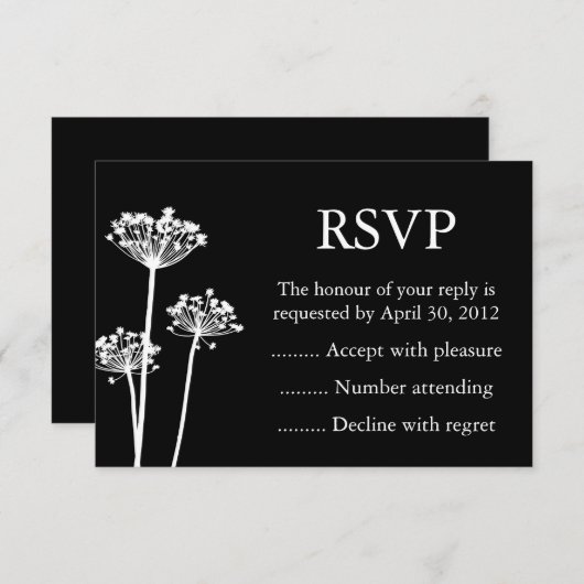 Antworten auf Schwarz-Weiß-Ereignisse, UAWG oder A RSVP Karte (Vorne/Hinten)