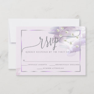 Antworten     BOHO Lila Ombre Rüschen RSVP Karte