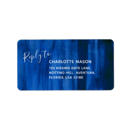 Antworten Sie auf die Blue abstrakt Art Hochzeitsa Adressaufkleber