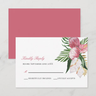 Antworten Sie bitte Elegante Tropische Paradies-H RSVP Karte