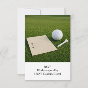 Antworten Sie bitte GOLF Hochzeit mit Golfball auf RSVP Karte