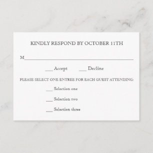 ANTWORTEN SIE WEDDING RSVP 3 MENÜAUSWAHLEN ANTWORT